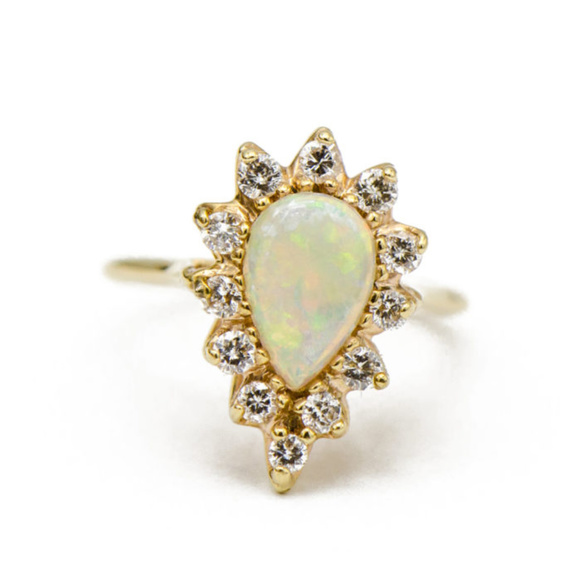 Jewelry - Opal & Diamond Ring